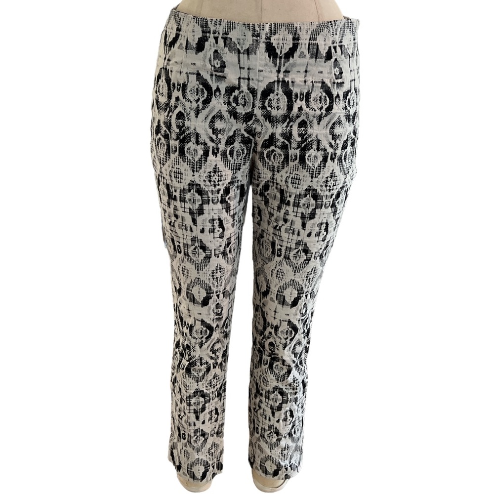 Lela Rose Black / Light Gray Printed Pants